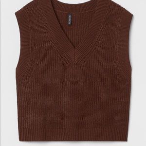 H&M Brown Ribbed Sweater Vest